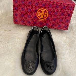 Tory Burch Minnie Travel Ballet Flats Black US size 7